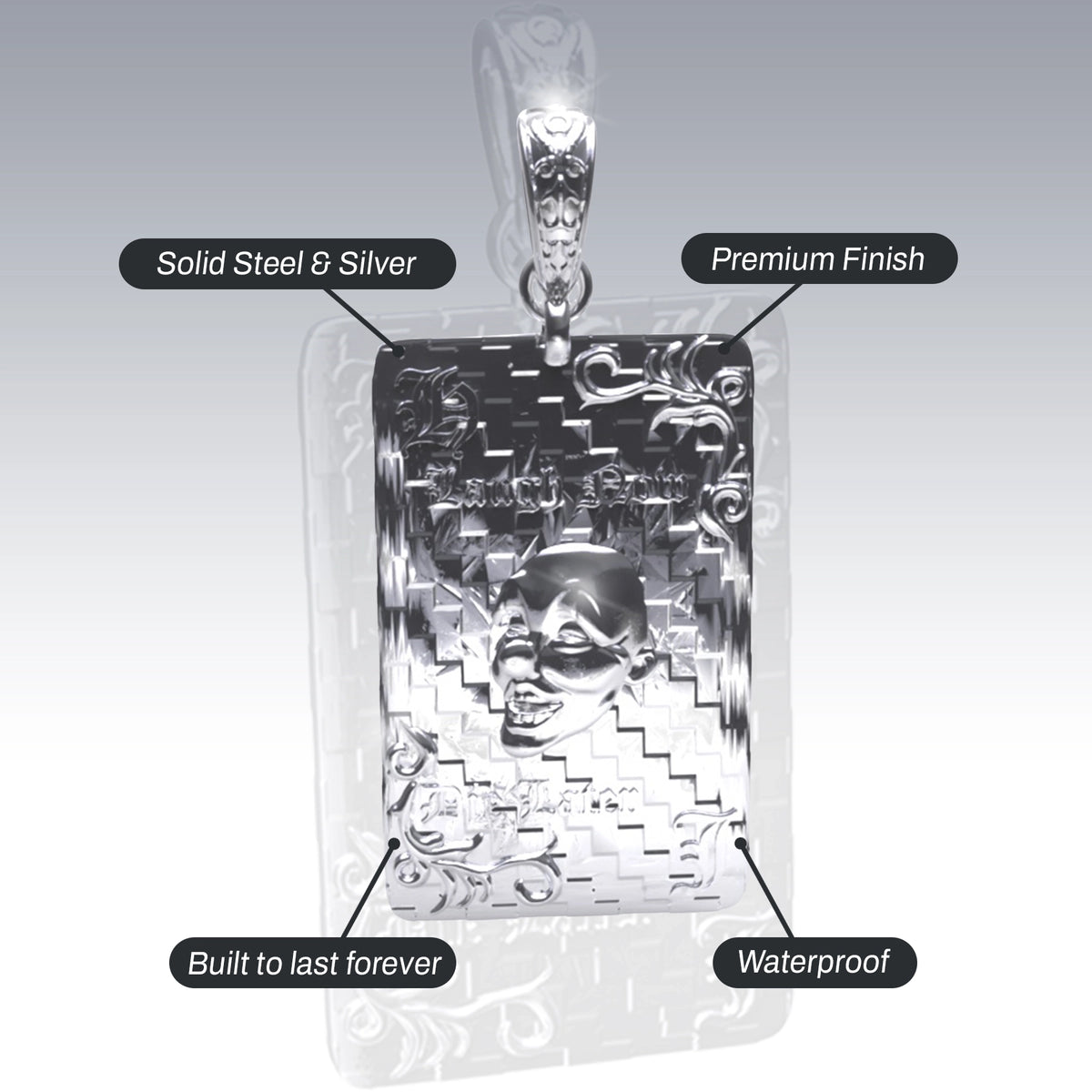 LAUGH NOW, DIE LATER PENDANT
